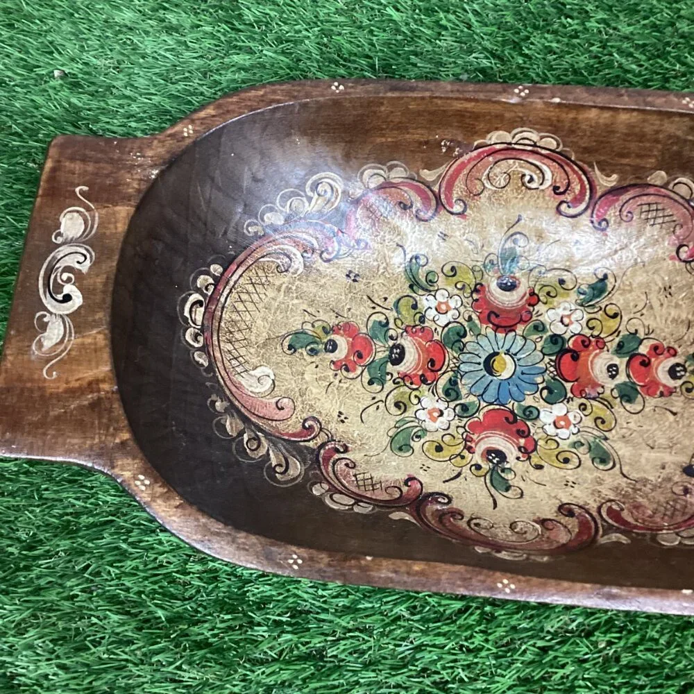 Vintage Mexican Bowl Serving Tray Book Hand Painted